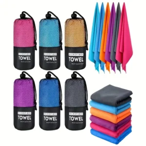 Toalla de Microfibra Suave y Absorbente de Secado Rápido para GYM, Camping, Senderismo y Yoga
